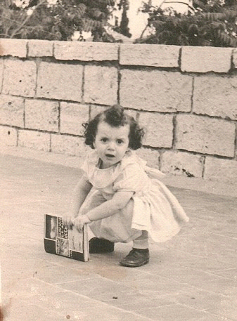 Miriam Revach at the terrace of the family residence