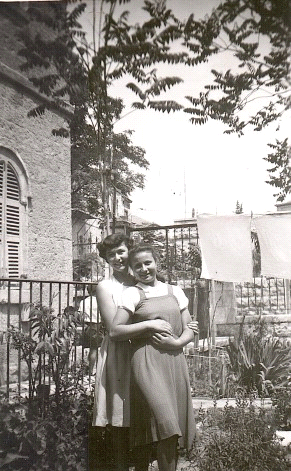 Batya- Aunt of Moshe Revach, and her friend in the garden.