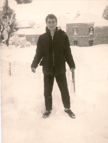 Moshe Revach in Jerusalem snow, mid. 60’s