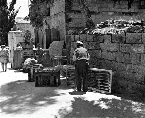 Street in Musrara, boxes