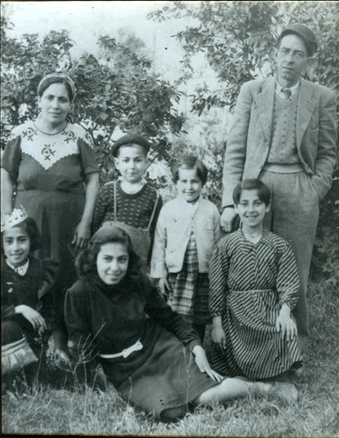 Georgette with her parents, sisters and brother